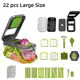 Fatiador De Cozinha Multifuncional Profissional Em Aço Inoxidável 16 1 Vegetais/Frutas em oferta