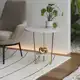 Mesinha de Canto Apoio Lateral Sofá Italy Base de Ferro Tampo Redondo de Madeira Casa Sala Decoração em oferta