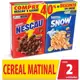 Kit Cereal Matinal Chocolate Nescau 210g + Snow Flakes 230g em oferta