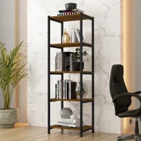Imagem da promoção Livreiro Aparador Estilo Industrial 5 Prateleiras Mdf Metal Cor Preto/Imbuia