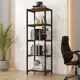 Livreiro Aparador Estilo Industrial 5 Prateleiras Mdf Metal Cor Preto/Imbuia em oferta