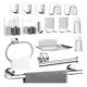 Kit Acessórios Para Banheiro Cabide Toalheiros Papeleira 15 Peças em oferta