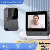 Imagem da promoção Câmera de campainha de vídeo sem fio com tela de aldrava de porta bidirecional infravermelha versão