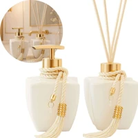 Imagem da promoção Kit Vidros Lavabo Branco Luxo C/ Enfeite Difusor E Sabonete