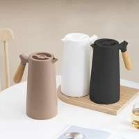 Imagem da promoção Garrafa Térmica Nórdica 1 Litro Café e Chá Bule Cabo Madeir