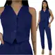 CONJUNTO FEMININO COM COLETE NA ALFAIATARIA em oferta