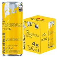 Imagem da promoção Pack de 4 latas Red Bull Energético, Frutas Tropicais, 250ml