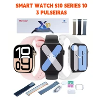 Imagem da promoção Smartwatch S10 Series 10 2025 46mm 3 Pulseira capa pelicula Original inteligentes Microwear
