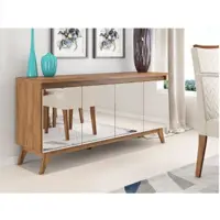 Balcão Buffet 4 Portas Espelhadas Lucca Viero em oferta na Magazine Luiza