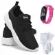 Kit Tênis Sneaker Feminino + Relógio Digital + Meia Conforto - Schiareli em oferta