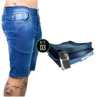Imagem da promoção Bermuda Jeans masculina lavadas Kit com 3 Vira Lata wear Originais