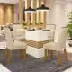 Conjunto Sala de Jantar Mesa 120cm Tampo MDF 4 Cadeiras Melinda Casa 812 em oferta
