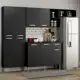 Cozinha Compacta Pequim 9 Portas MP2933 Multimóveis Preto em oferta