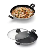 Panela Yakissoba Wok Nº 28 Antiaderente Interno com Tampa de Vidro c/ caixa - Alumínio Nacional em oferta na Magazine Luiza