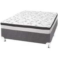 Cama Box Casal (Box + Colchão) Ortobom Mola - 20cm de Altura Physical Luna Silver em oferta na Magazine Luiza