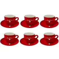 Jogo de Xícaras Porcelana Café 6 Xícaras e 6 Pires 90ml Lamour - Hauskraft em oferta na Magazine Luiza