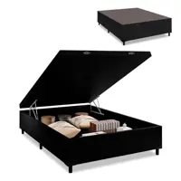 Cama Box com Baú Casal com 38cm de Altura Prince Preto em oferta na Casas Bahia