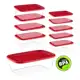  Kit 10 Potes Transparentes Com Tampa vermelho em oferta