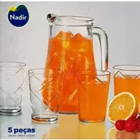 Conjunto Jarra 1,5l E Copos Vidro - 5 Peças Maracatu Nadir em oferta na Magazine Luiza