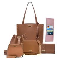 Imagem da promoção Kit 6 PÇS Bolsas Femininas Sacola + Saco + Transversal + Lateral+ 2 - VISANT BRASIL