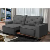 Sofá Retrátil e Reclinável 2 lugares com Molas 1,50m Ana Suede Cinza Adonai Estofados em oferta na Casas Bahia