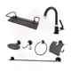 Kit Banheiro Completo/ 1 Torneira cod 138 PRETO + 1 Porta Shampoo Reto PRETO+ 1 Kit Banheiro PRETO c em oferta