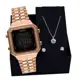 Kit Relógio Feminino Euro Fashion Fit Diamond Rose EUBJK032AA/4P Colar e Brincos em oferta
