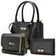 Kit 2 Bolsa Feminina Lateral + Carteira Fashion Franca BY Shop Preta Corrente em oferta