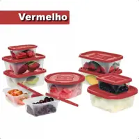 Conjunto Kit De 10 Potes Com Tampa Para Marmita E Alimentos - Jaguar Utilidades em oferta na Magazine Luiza