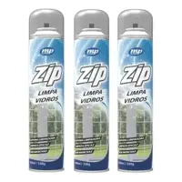 Kit com 3 Limpa Vidros Spray Aerosol Zip 400ml - My Place em oferta na Magazine Luiza