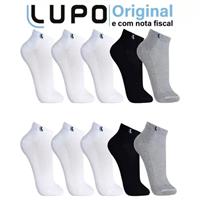 Imagem da promoção Kit 10 Pares Meias Lupo Original Algodão Masculina Feminina Cano Curto Baixo Soquete Atacado 3225