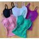 Kit 2 Blusa De Alcinha Canelada Basica Com Bojo Moda Verão - multishop em oferta