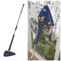 Imagem da promoção Mop Esfregão Com 2 Refil Triangular Rodo Magico Giratório 360 Ajustável limpeza - New