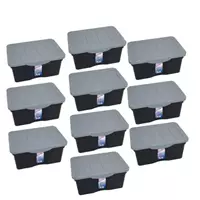 Imagem da promoção Kit 10 Caixas Organizadoras Multiuso C/ Tampa 5 L Preta - Arqplast