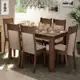 Conjunto Sala de Jantar Mesa Tampo de Madeira 6 Cadeiras Rustic/Crema/Bege Jaíne Madesa em oferta