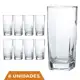 Copo Vidro 320ml Quadrado Bali Jogo com 12 Transparente Luxo em oferta