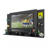 Imagem da promoção Painel TV 60" com prateleiras de vidro Brasil Multimóveis BR2739 Preto