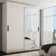 Guarda-Roupa Solteiro Istambul 2 Portas 2 Gavetas com Espelho Branco - Panorama Móveis em oferta