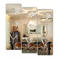 Imagem da promoção Kit 3 Espelhos Decorativos Acrílico Flores Sala Cozinha - PAPEL E PAREDE ADESIVOS