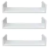 Imagem da promoção Kit 3 Prateleiras U Mdf 65x15cm Branco Nicho Livros Revista - LOJA DO MDF