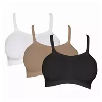 Imagem da promoção 3 Tops Bandini Hanes Versátil Feminino Sem Costura Sem Bojo