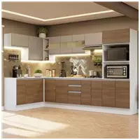 Imagem da promoção Armário de Cozinha Completa de Canto 100% MDF 447cm Branco/Rustic/Crema Smart Madesa 02