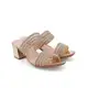 Sandália Feminina Tamanco Salto Grosso Confortável Moda Fashion Ouro Light - ANALAURASHOES em oferta