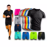Imagem da promoção Kit Shorts Bermuda + Camiseta Fitness Corrida MASCULINA ALGODÃO 303