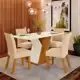 Conjunto Sala de Jantar Mesa 120 Cm Tampo MDF 4 Cadeiras Lupita Casa 812 em oferta