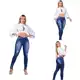 Calça Jeans Feminina Cintura Alta com Lycra Elastano Efeito Empina Bumbum - K jeans em oferta