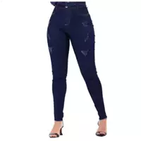 Imagem da promoção Calça Jeans Skinny Feminina Cintura Alta Com Lycra - Stillger