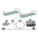 Kit Acessórios Banheiro inox 5peças + 2 Porta Shampoo Reto em oferta