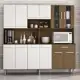 Armário de Cozinha Completa Compacta com 12 Portas Clara Carvalho / Branco em oferta