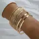 Pulseiras Femininas Folheadas a Ouro 14 Peças Diversas 20cm - Quick Shop em oferta